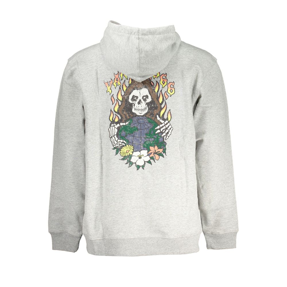 Hooded Sweatshirt by Vans for men in cotton gray features an enviable silhouette, showcasing a premium and refined hooded neckline for a truly enviable finish.