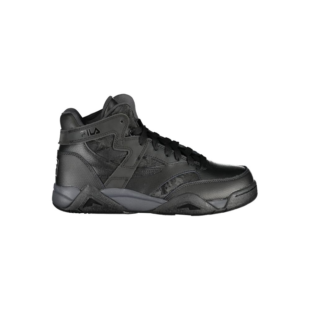Sneakers by Fila for women in polyester black features an sumptuous silhouette, showcasing the premium Women's Fashion Polyester Sneakers in a sumptuous fashion style that offers a sumptuous finish for refined style.