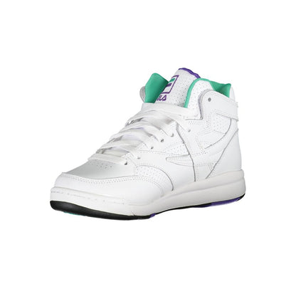 Sneakers by Fila for women in polyester white presents a sumptuous silhouette, artfully capturing the essence of the Women's Fashion Polyester Sneakers with its sumptuous fashion style design.
