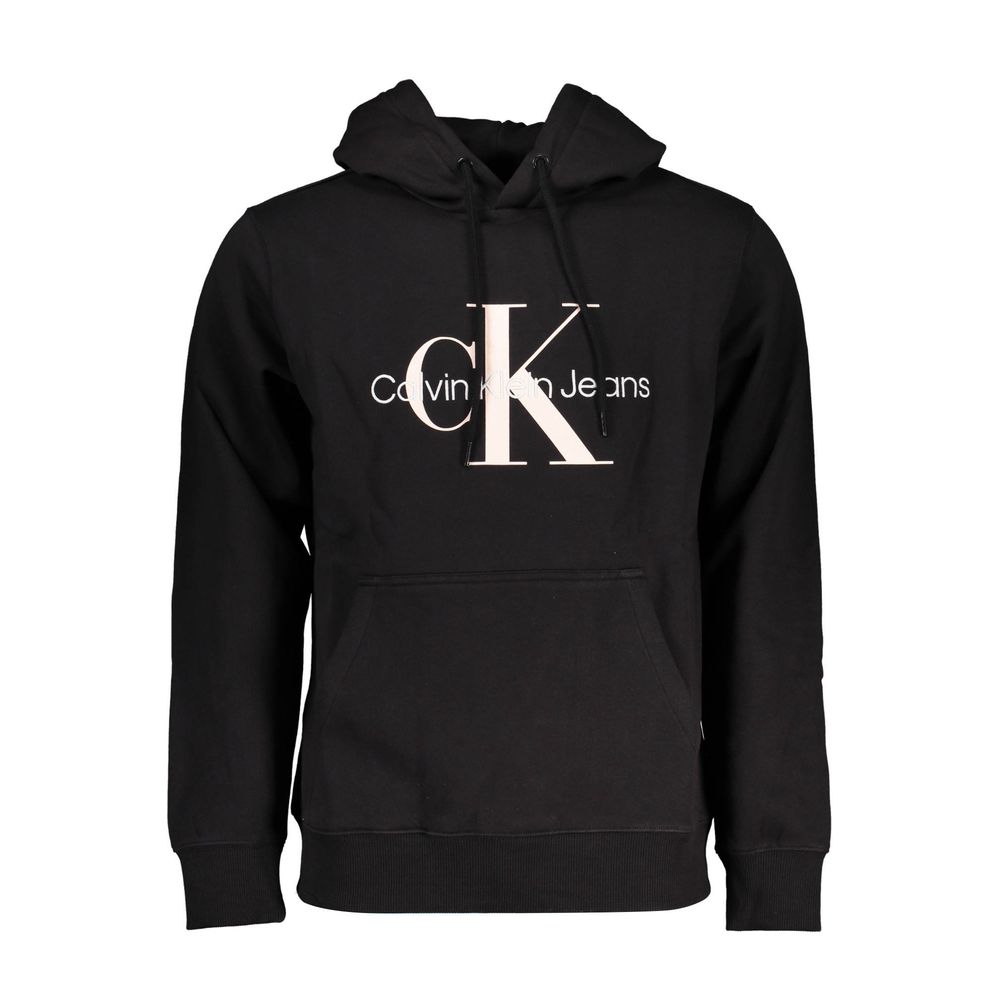 Hooded Sweatshirt Hoodie by Calvin Klein for men in organic cotton black & print features an luminous silhouette, showcasing a sophisticated hooded neckline and for a truly luminous look.