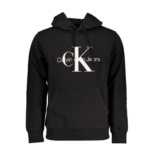 Hooded Sweatshirt Hoodie by Calvin Klein for men in organic cotton black & print features an luminous silhouette, showcasing a sophisticated hooded neckline and for a truly luminous look.