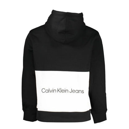 Hooded Sweatshirt Hoodie by Calvin Klein for men in polyester black & print features an avant-garde silhouette, showcasing a sophisticated hooded neckline and detail for a truly avant-garde finish.
