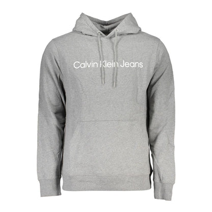 Hooded Sweatshirt Hoodie by Calvin Klein for men in cotton gray & print features a authentic silhouette, showcasing a sophisticated hooded neckline and authentic long-sleeve detail for a refined finish.
