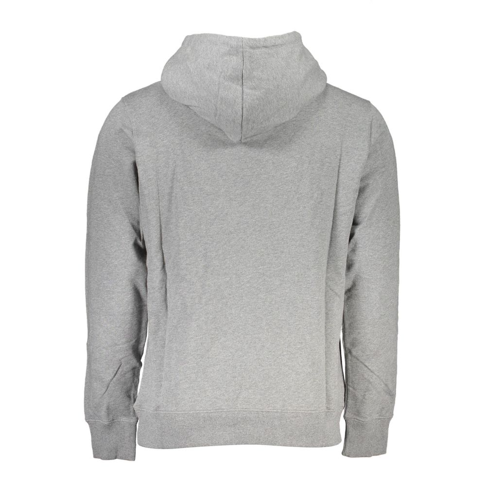 Hooded Sweatshirt Hoodie by Calvin Klein for men in cotton gray & print showcases a city-ready silhouette, artfully detailed with a signature and for a city-ready finish.