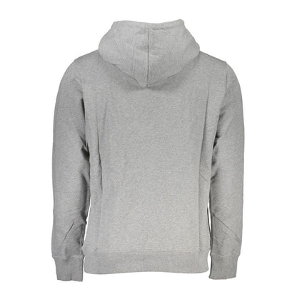 Hooded Sweatshirt Hoodie by Calvin Klein for men in cotton gray & print showcases a city-ready silhouette, artfully detailed with a signature and for a city-ready finish.