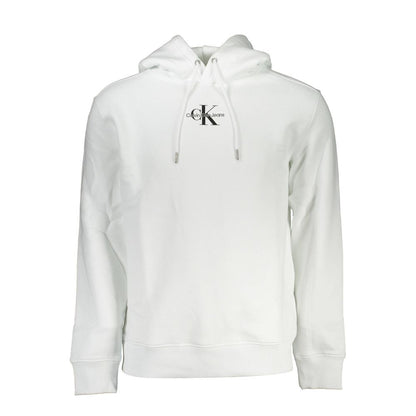 Hooded Sweatshirt Hoodie by Calvin Klein for men in cotton white & print features a slouchy chic silhouette, detailed with a slouchy chic and a signature hooded neckline for an elevated aesthetic.