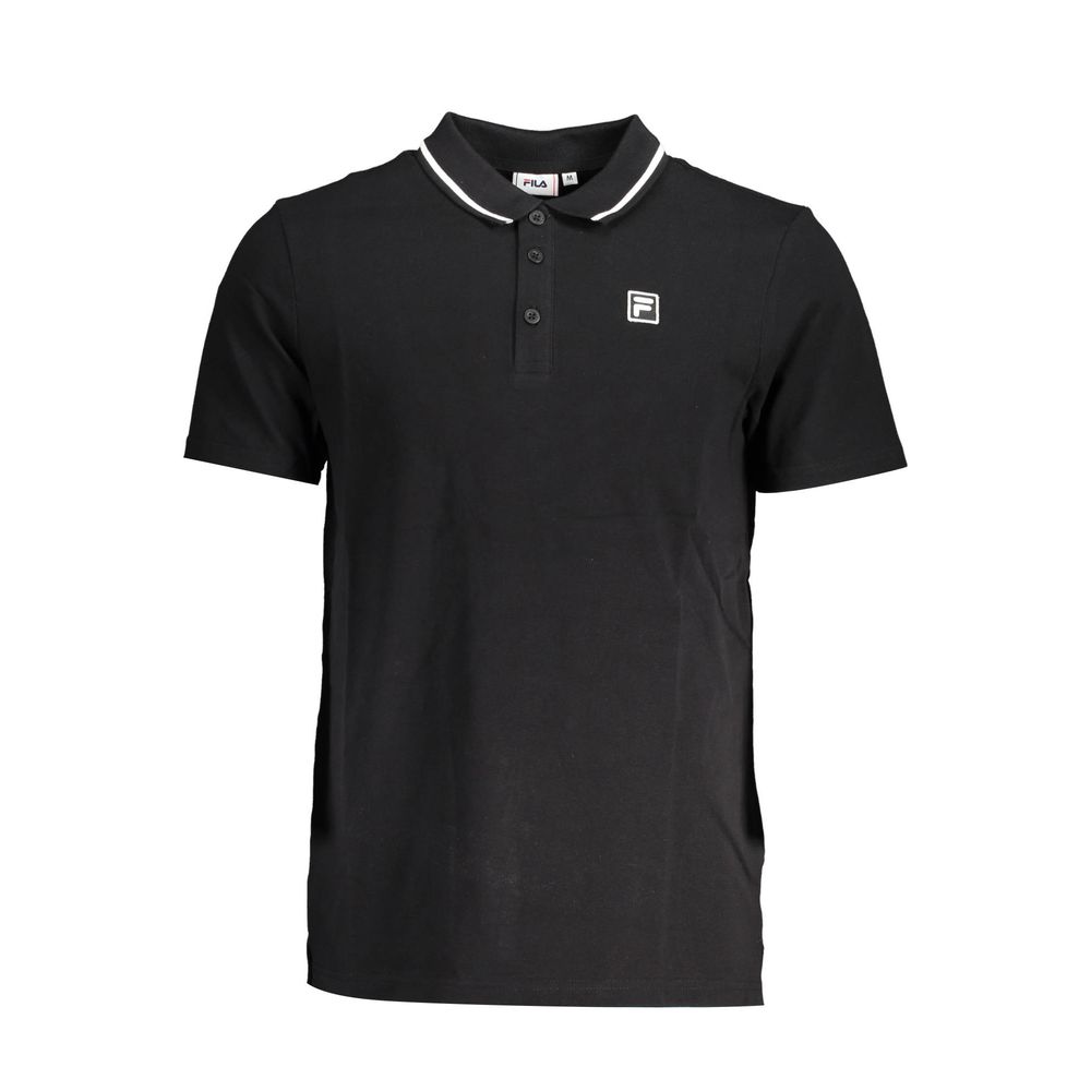 Polo Shirt by Fila for men in cotton black presents a crisp silhouette, artfully detailed with a crisp and crisp .