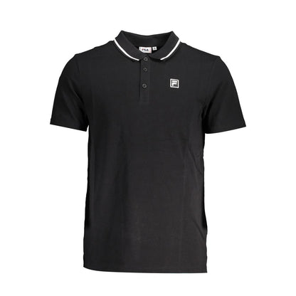 Polo Shirt by Fila for men in cotton black presents a crisp silhouette, artfully detailed with a crisp and crisp .