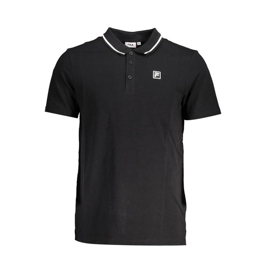 Polo Shirt by Fila for men in cotton black presents a crisp silhouette, artfully detailed with a crisp and crisp .