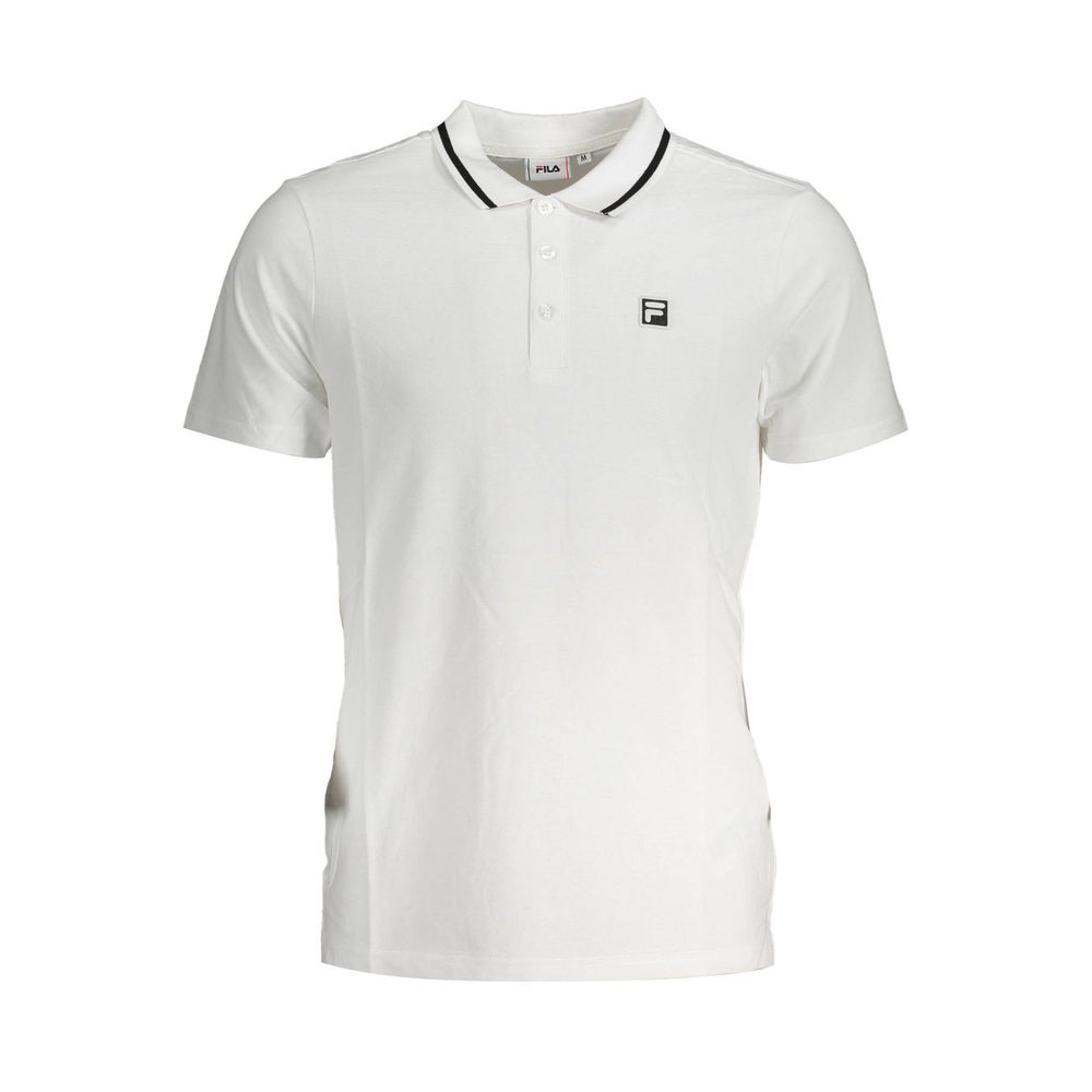 Polo Shirt by Fila for men in cotton white presents a sleek silhouette, featuring a refined and for a sleek finish.