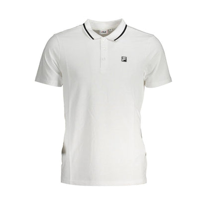 Polo Shirt by Fila for men in cotton white presents a sleek silhouette, featuring a refined and for a sleek finish.