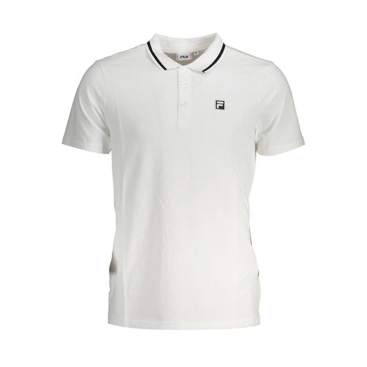 Polo Shirt by Fila for men in cotton white presents a sleek silhouette, featuring a refined and for a sleek finish.