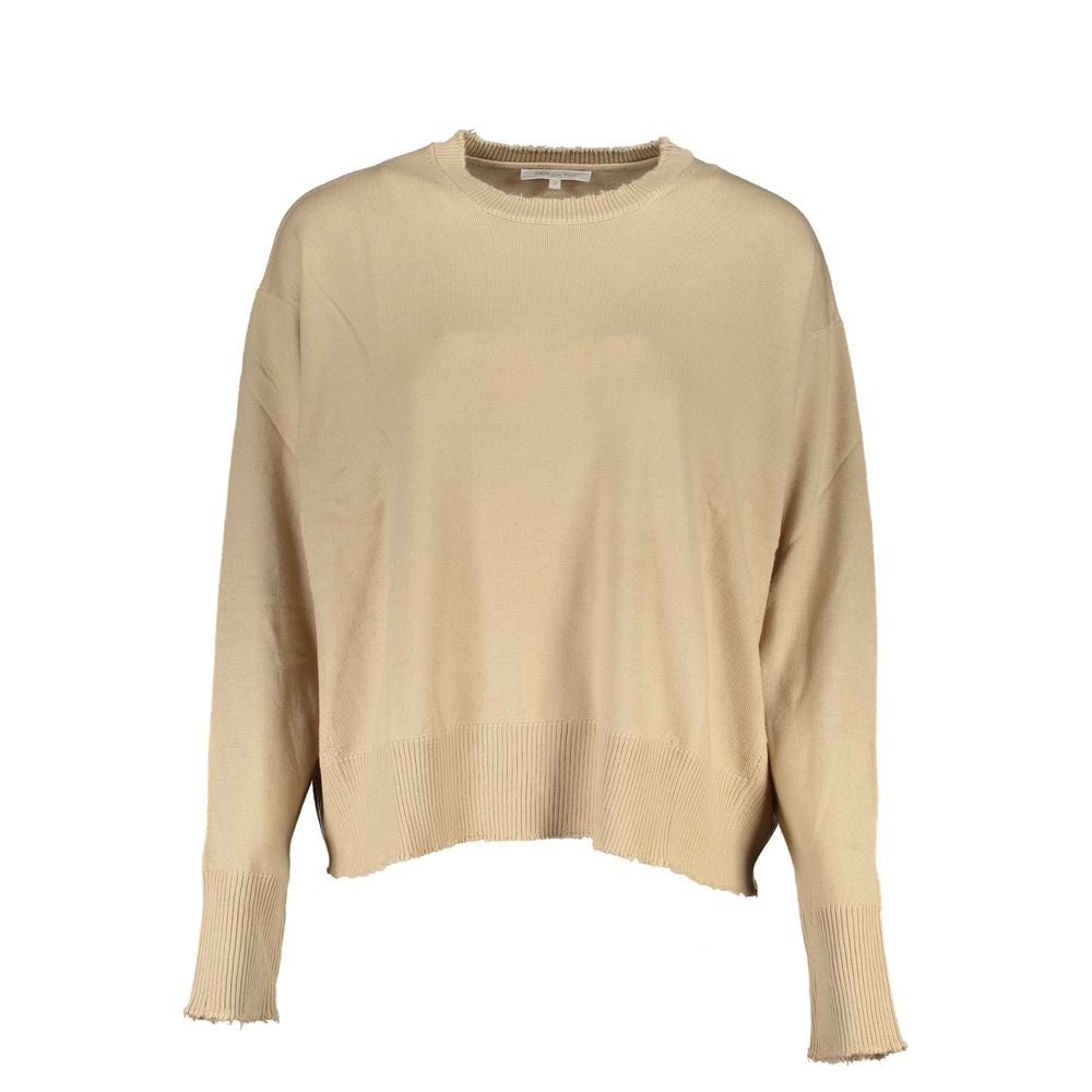 Sweater by Patrizia Pepe for women in fabric beige showcases a downtown chic silhouette, artfully finished with a downtown chic crew neckline and for a sophisticated, high-end look.