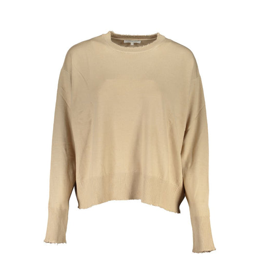 Sweater by Patrizia Pepe for women in fabric beige showcases a downtown chic silhouette, artfully finished with a downtown chic crew neckline and for a sophisticated, high-end look.