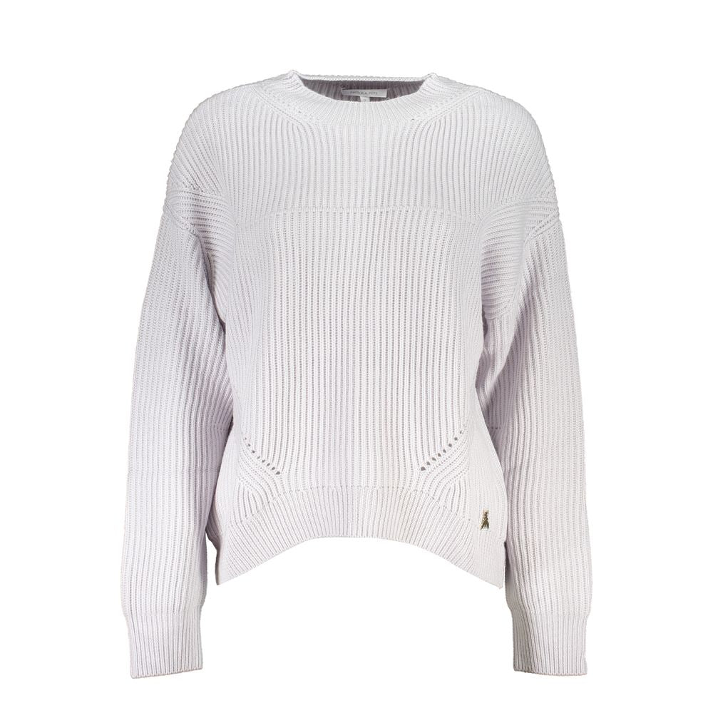 Sweater by Patrizia Pepe for women in fabric gray showcases a sumptuous silhouette, artfully finished with a sumptuous turtle neckline and for a sophisticated, sumptuous look.