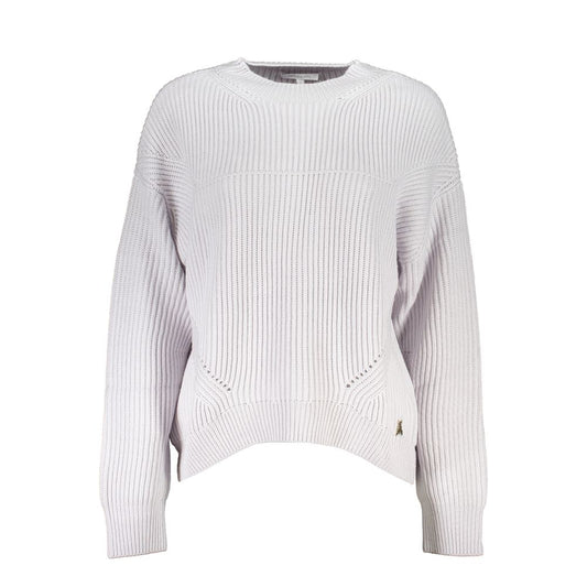 Sweater by Patrizia Pepe for women in fabric gray showcases a sumptuous silhouette, artfully finished with a sumptuous turtle neckline and for a sophisticated, sumptuous look.