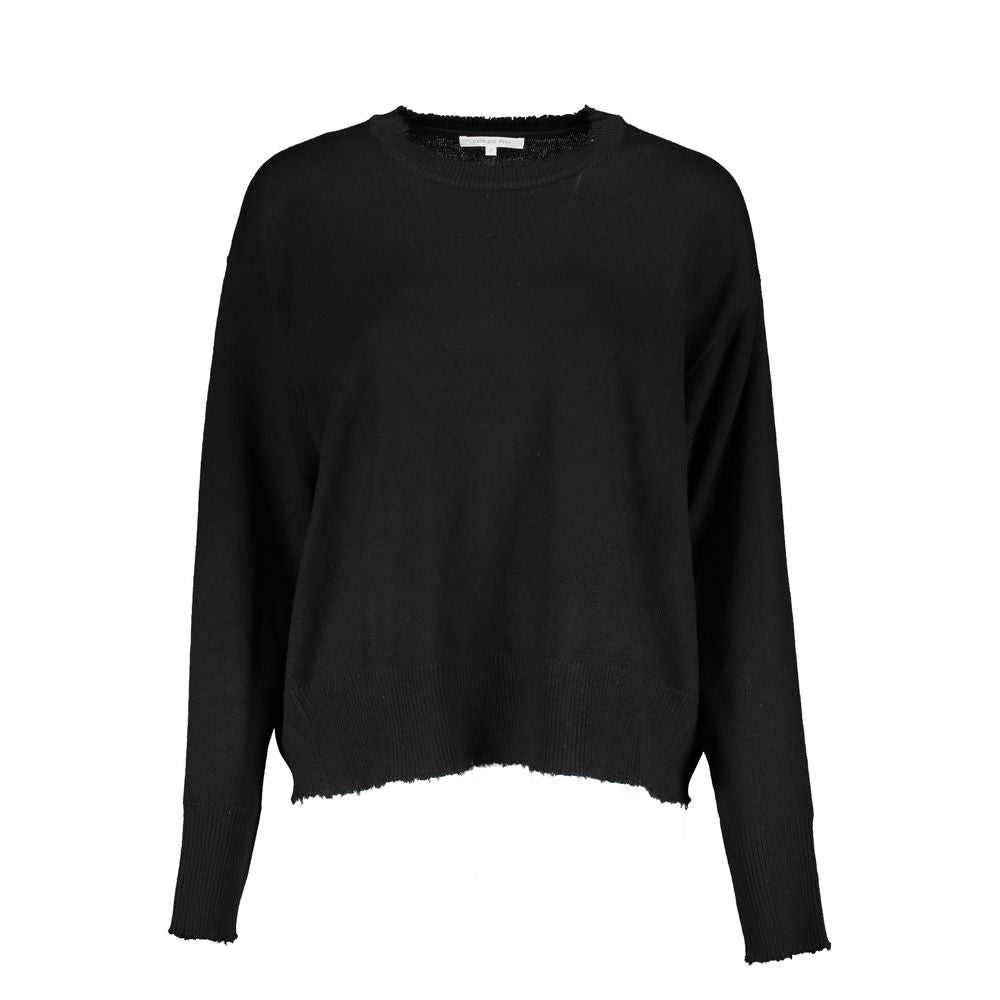 Sweater by Patrizia Pepe for women in fabric black features an tactile silhouette, showcasing a sophisticated crew neckline and tactile for a refined finish.