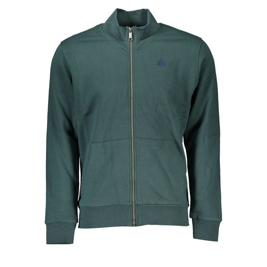 Activewear Sweatshirt by La Martina for men in cotton green & signature presents a dynamic silhouette, featuring a dynamic crew neckline and detailed with functional .