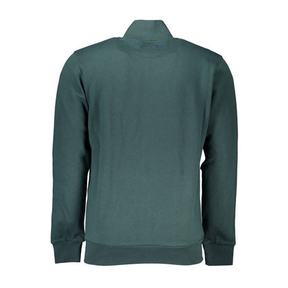 Activewear Sweatshirt by La Martina for men in cotton green & signature presents a sporty silhouette, showcasing a sophisticated crew neckline and detailed with premium for a sporty finish.