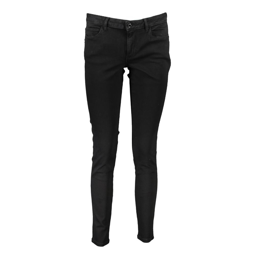 Jeans by Guess Jeans for women in organic cotton black presents a tailored silhouette, showcasing a tailored skinny and long cut with a refined for a truly tailored aesthetic.