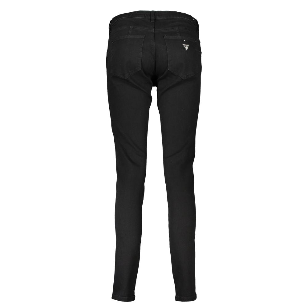 Jeans by Guess Jeans for women in organic cotton black features a polished silhouette with a polished skinny, reaching a polished long and finished with a polished .