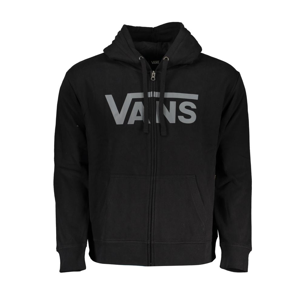 Hooded Sweatshirt Hoodie by Vans for men in cotton black & print features an dramatic silhouette, showcasing a sophisticated hooded neckline and dramatic for a refined, modern aesthetic.