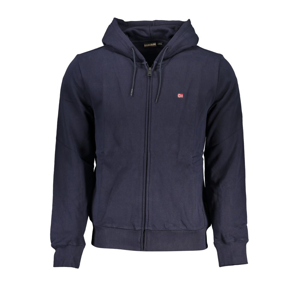 Hooded Sweatshirt Hoodie by Napapijri for men in cotton blue showcases a city-ready silhouette, artfully detailed with a signature hooded neckline and for a city-ready finish.