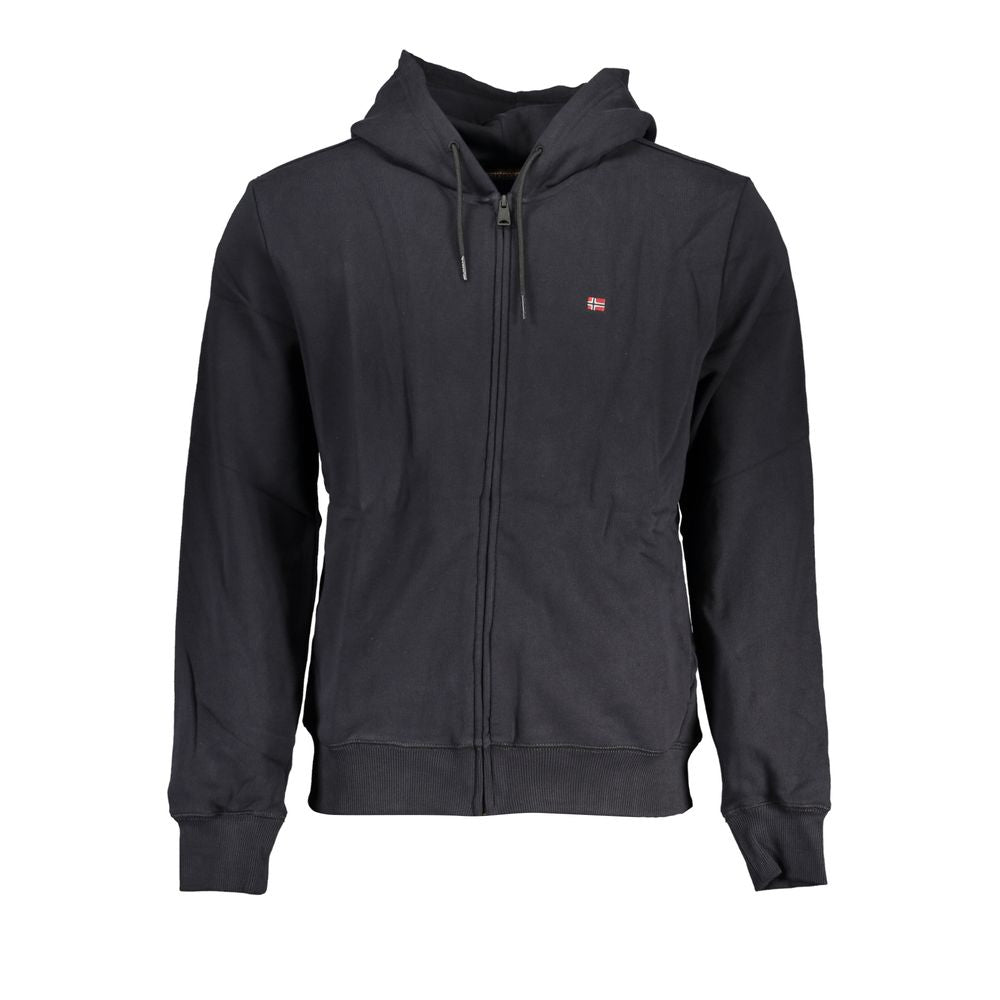 Hooded Sweatshirt Hoodie by Napapijri for men in cotton black features a slouchy chic silhouette, detailed with a slouchy chic and a signature hooded neckline for an elevated aesthetic.