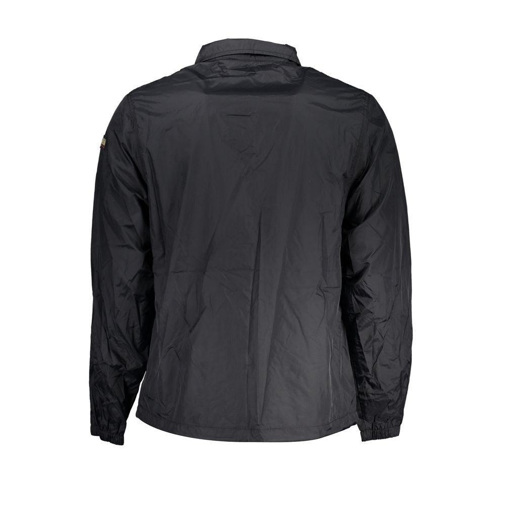 Jacket by Napapijri for men in polyester black presents a authentic silhouette, artfully detailed with a authentic and functional water-resistant & pockets for a premium authentic finish.