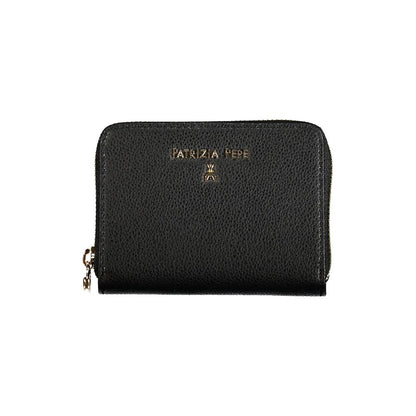 Wallet by Patrizia Pepe for women in leather black & signature features a streamlined silhouette, showcasing the streamlined Leather Wallet design with sophisticated coin-purse for a premium look.