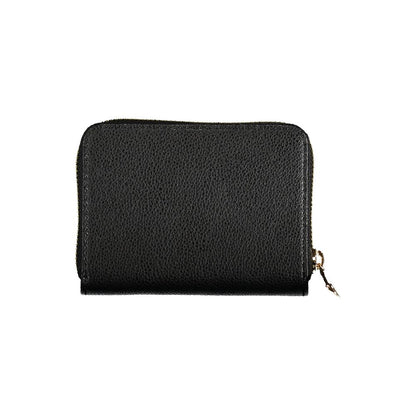 Wallet by Patrizia Pepe for women in leather black & signature presents a streamlined silhouette, showcasing the sophisticated design of the Leather Wallet collection with functional coin-purse.