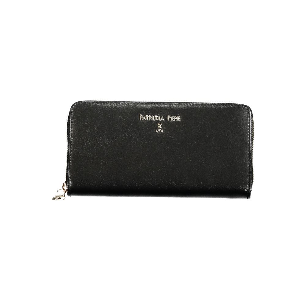 Wallet by Patrizia Pepe for women in leather black presents a architectural silhouette from the Leather Wallet collection, showcasing architectural coin-purse for a architectural finish.
