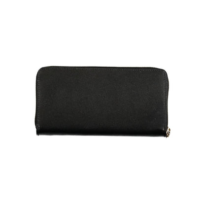 Wallet by Patrizia Pepe for women in leather black showcases a discerning silhouette, artfully capturing the essence of Leather Wallet with its functional coin-purse.