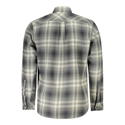 Shirt by Hugo Boss for men in cotton green features an architectural silhouette with a refined and elegant for a architectural look.