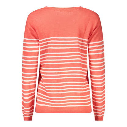 Sweater by North Sails for women in cotton red & striped showcases a discreet silhouette, finished with a discreet and for a discreet look.