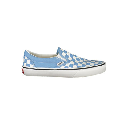 Sneakers by Vans for women in polyester blue & checked presents a sumptuous silhouette as Women's Slip-On Polyester Sneakers, expertly defined by a sumptuous slip-on style for a sumptuous, high-fashion look.