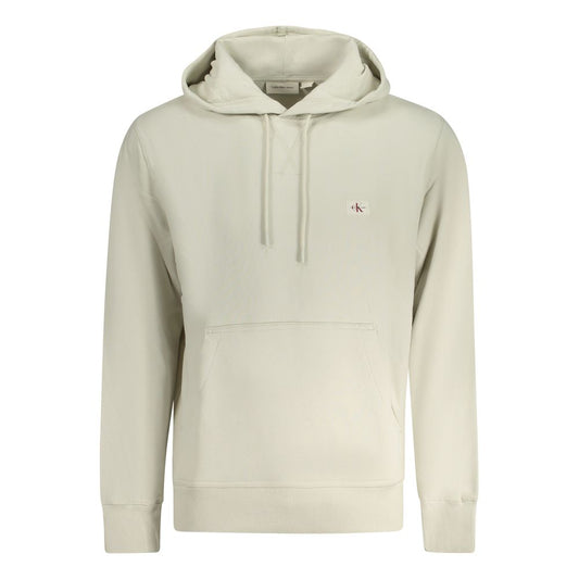 Hooded Sweatshirt Hoodie by Calvin Klein for men in cotton beige features a edgy silhouette, detailed with a edgy hooded neckline and for a refined finish.