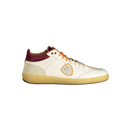 Sneakers by Blauer for men in polyester white features an opulent silhouette from the Men's Fashion Polyester Sneakers collection, showcasing a signature fashion style with an opulent finish.
