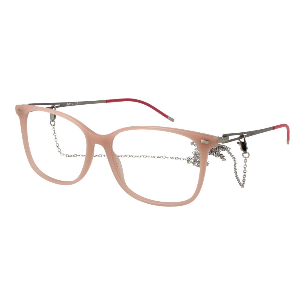 Eyeglasses Frames by Hugo Boss for women in acetate cream features a refined silhouette, showcasing a refined cream coloured frame and full-frame frame design for a sophisticated, premium look.