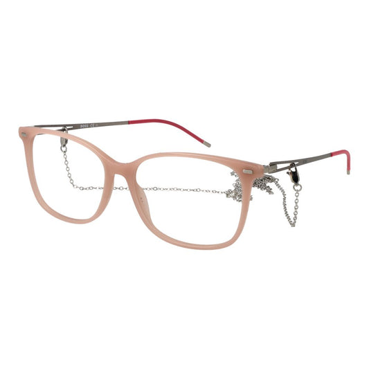 Eyeglasses Frames by Hugo Boss for women in acetate cream features a refined silhouette, showcasing a refined cream coloured frame and full-frame frame design for a sophisticated, premium look.