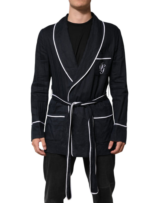 Dolce & Gabbana Men's Linen Blazer - Dark Blue