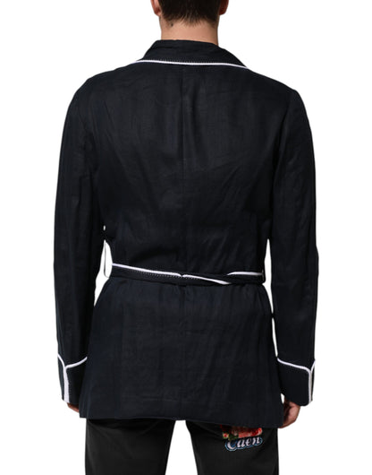 Dolce & Gabbana Men's Linen Blazer - Dark Blue