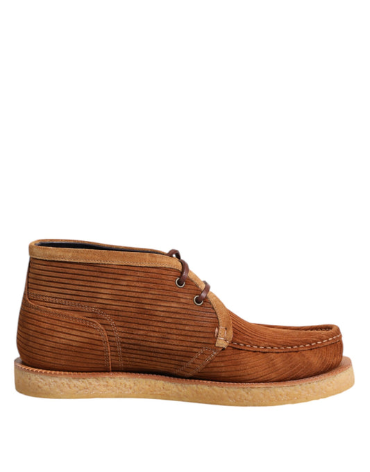 Dolce & Gabbana Men's Nubuck Suede & Leather Lace-Up Ankle Chukka-Desert Boots - Brown