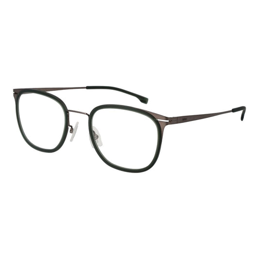 Eyeglasses Frames by Hugo Boss for men in stainless steel and green showcases a refined silhouette, detailed with a green coloured frame finish and a sophisticated full-frame frame design.
