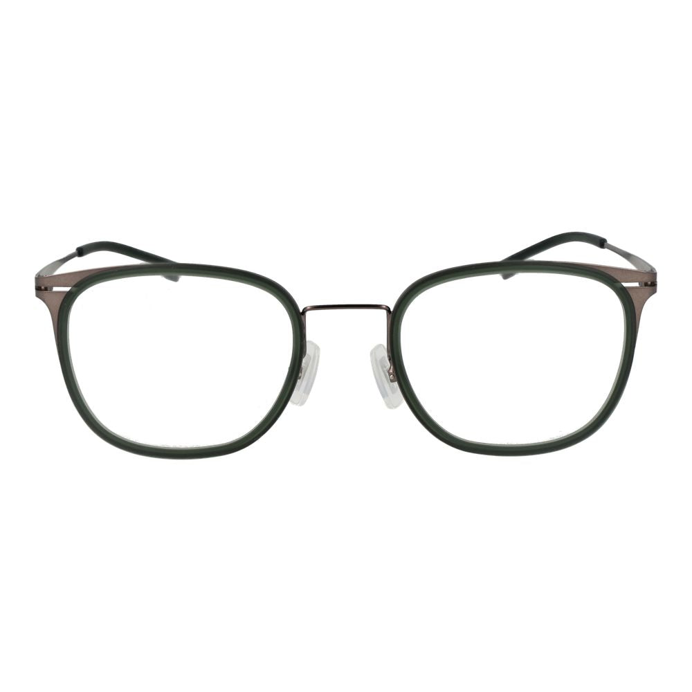 Eyeglasses Frames by Hugo Boss for men in stainless steel and green showcases an refined full-frame frame design featuring a sophisticated green coloured frame for an refined and refined aesthetic.