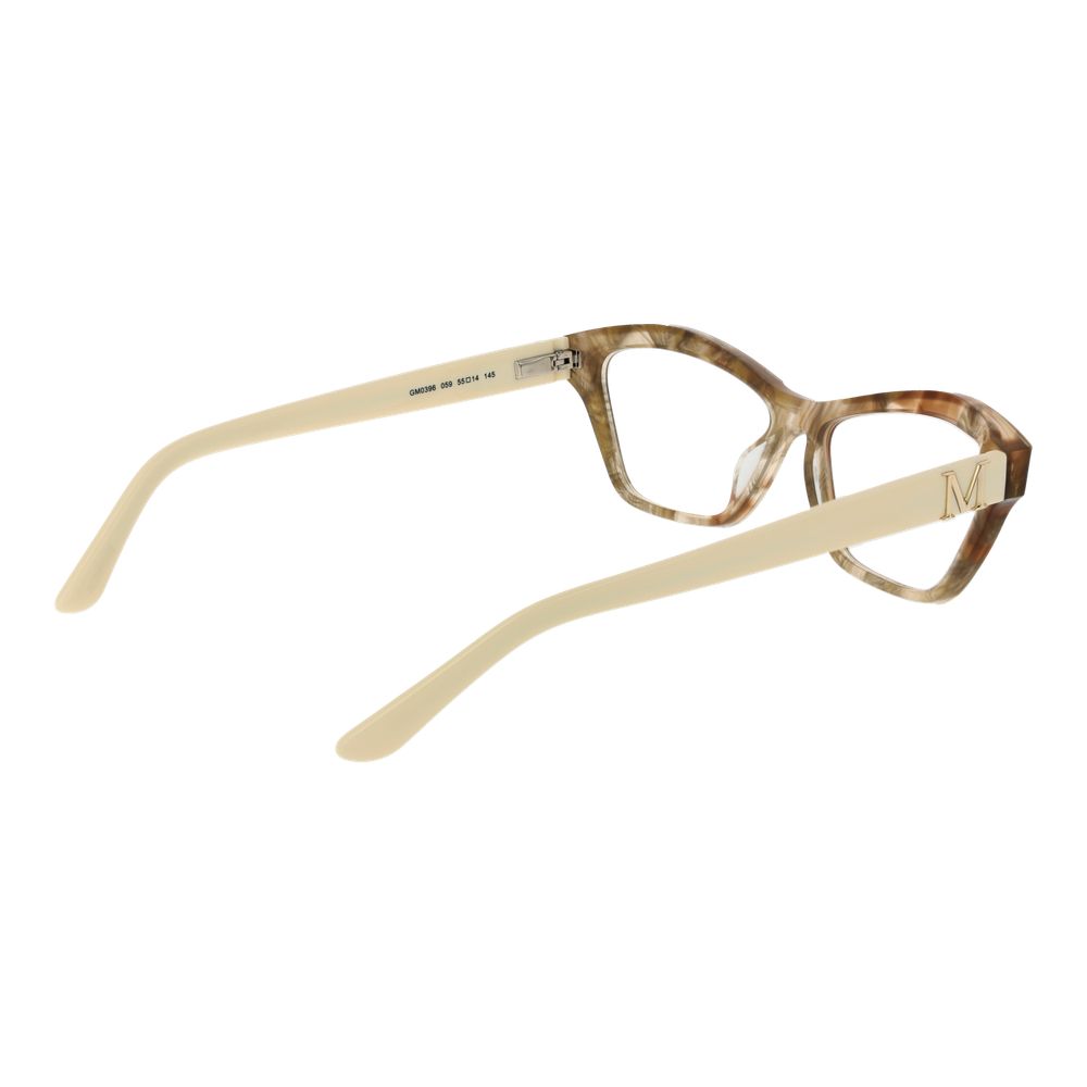 Eyeglasses Frames by Marciano by Guess for women in acetate beige features an refined silhouette, showcasing a sophisticated beige coloured frame and refined full-frame frame design for a refined look.