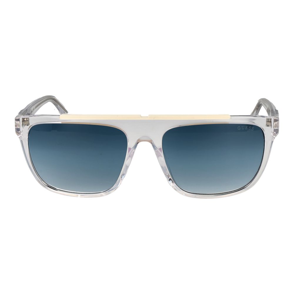 Guess Rectangle Gradient Medium-Tint Stainless Steel Sunglasses - Transparent