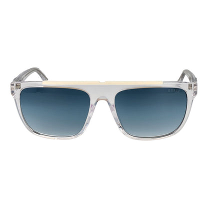 Guess Rectangle Gradient Medium-Tint Stainless Steel Sunglasses - Transparent