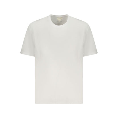 T-Shirt by Calvin Klein for men in cotton white showcases a dramatic silhouette, elegantly detailed with a dramatic crew neckline and for a truly dramatic finish.