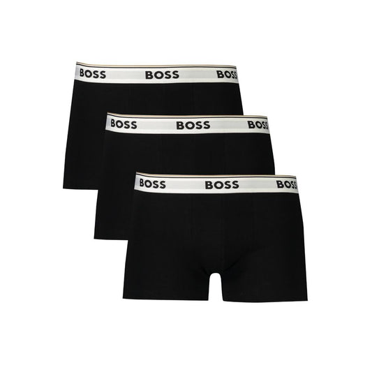 Underwear Boxer Shorts by Hugo Boss for men in stretch cotton black & signature features an sleek fit, showcasing the sleek design of this Men's Stretch Cotton Underwear Boxer Shorts.